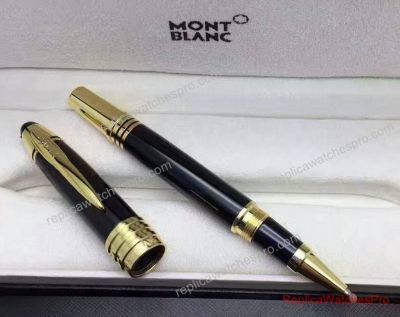 Mont blanc Fake JFK Rollerball Pen Black & Gold Clip